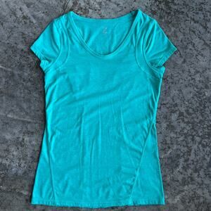 Z by Zella Teal Scoop Neck Activewear Tee Women's S